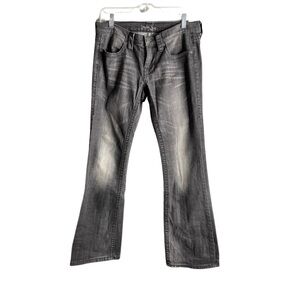 London Jeans black/grayish burnout/ flare leg women size 4.